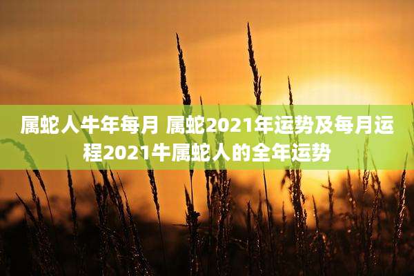 属蛇人牛年每月 属蛇2021年运势及每月运程2021牛属蛇人的全年运势