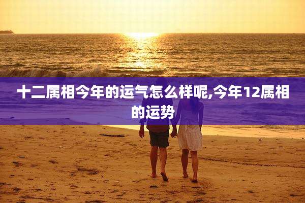 十二属相今年的运气怎么样呢,今年12属相的运势