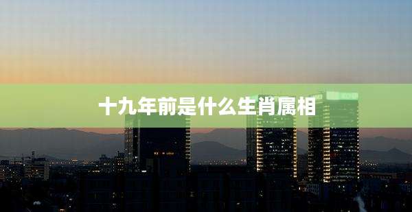 十九年前是什么生肖属相