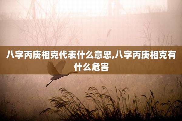 八字丙庚相克代表什么意思,八字丙庚相克有什么危害