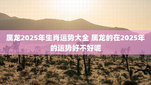 属龙2025年生肖运势大全 属龙的在2025年的运势好不好呢