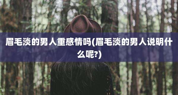 眉毛淡的男人重感情吗(眉毛淡的男人说明什么呢?)