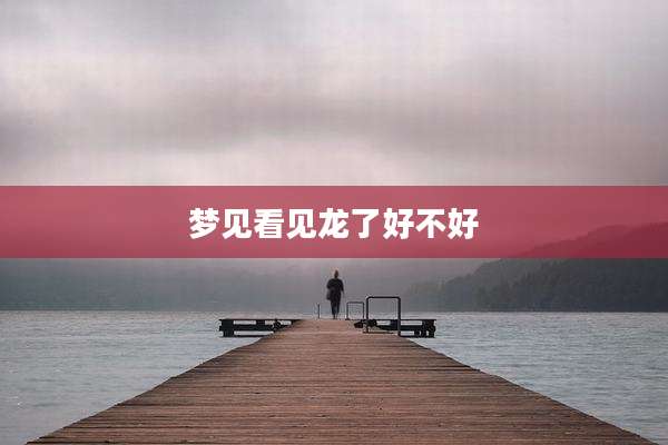 梦见看见龙了好不好