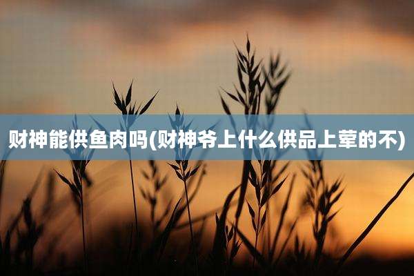 财神能供鱼肉吗(财神爷上什么供品上荤的不)