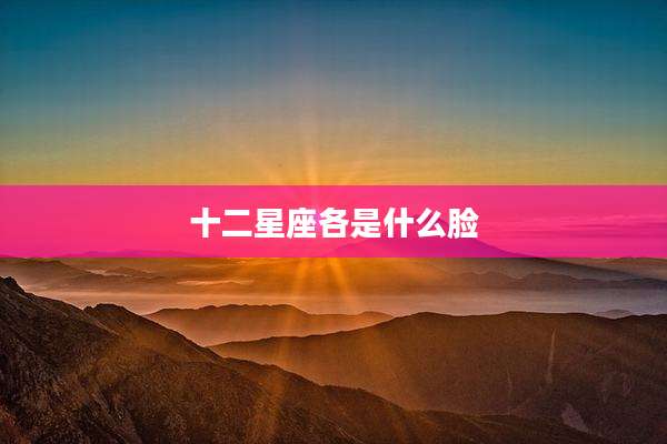 十二星座各是什么脸