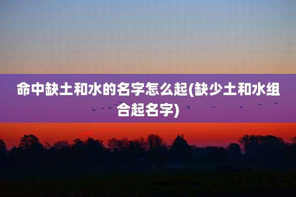 命中缺土和水的名字怎么起(缺少土和水组合起名字)