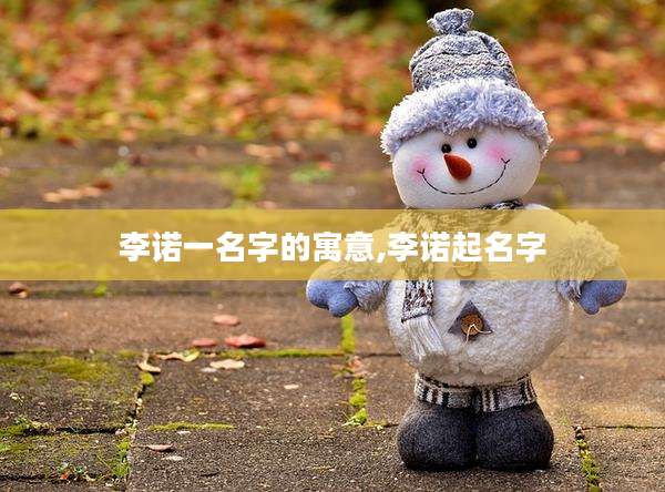 李诺一名字的寓意,李诺起名字
