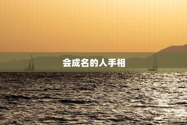 会成名的人手相