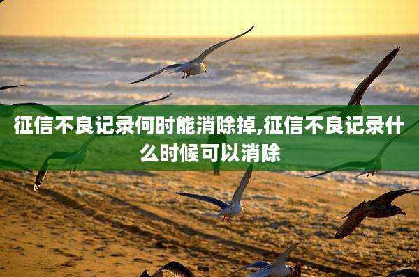 征信不良记录何时能消除掉,征信不良记录什么时候可以消除