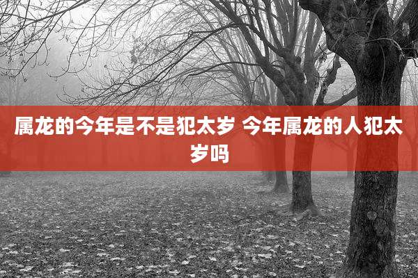 属龙的今年是不是犯太岁 今年属龙的人犯太岁吗