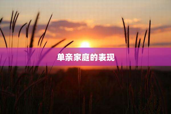 单亲家庭的表现
