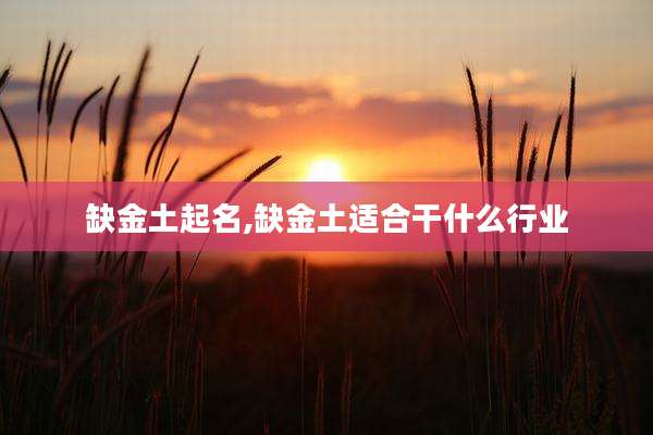 缺金土起名,缺金土适合干什么行业