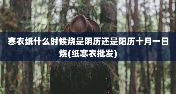寒衣纸什么时候烧是阴历还是阳历十月一日烧(纸寒衣批发)