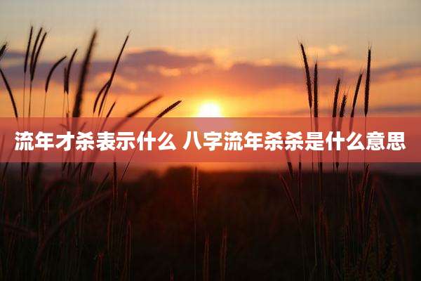 流年才杀表示什么 八字流年杀杀是什么意思