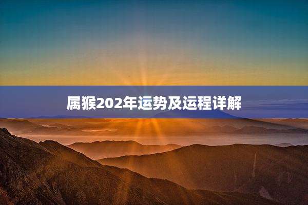 属猴202年运势及运程详解