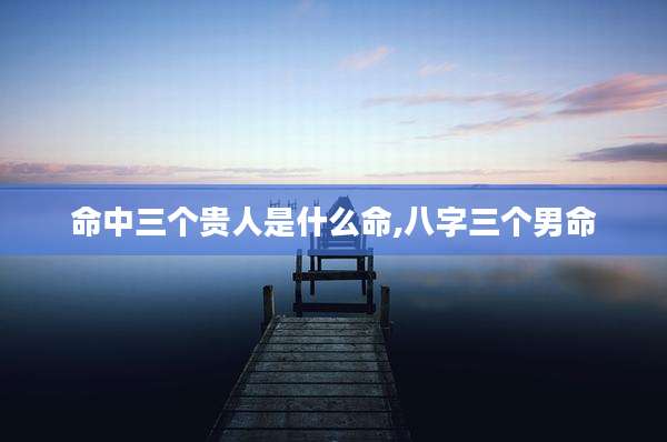 命中三个贵人是什么命,八字三个男命