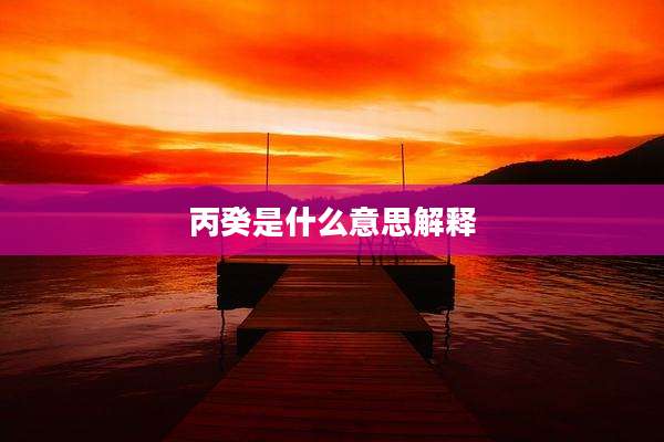 丙癸是什么意思解释