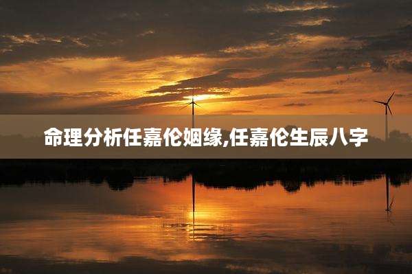 命理分析任嘉伦姻缘,任嘉伦生辰八字