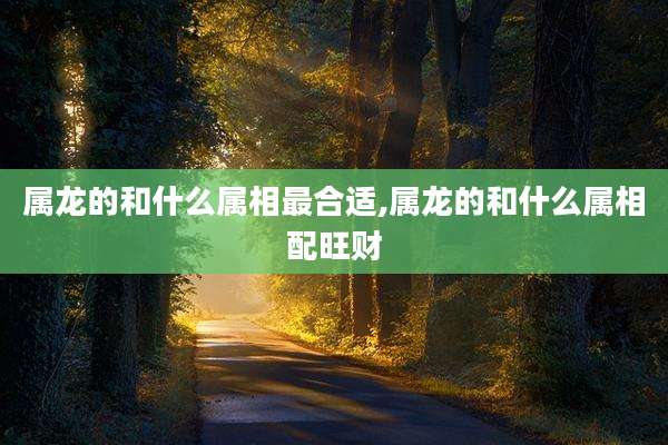属龙的和什么属相最合适,属龙的和什么属相配旺财