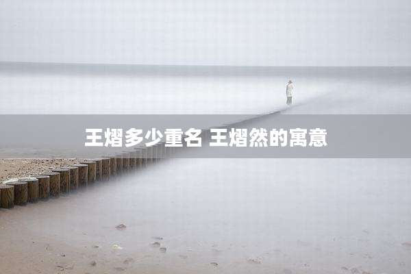 王熠多少重名 王熠然的寓意