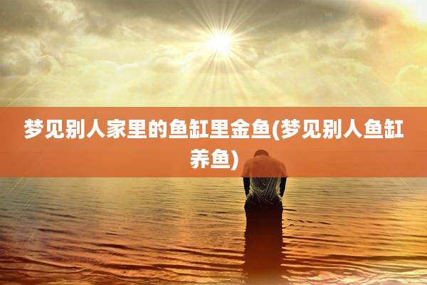 梦见别人家里的鱼缸里金鱼(梦见别人鱼缸养鱼)