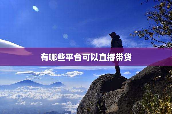 有哪些平台可以直播带货