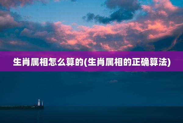 生肖属相怎么算的(生肖属相的正确算法)