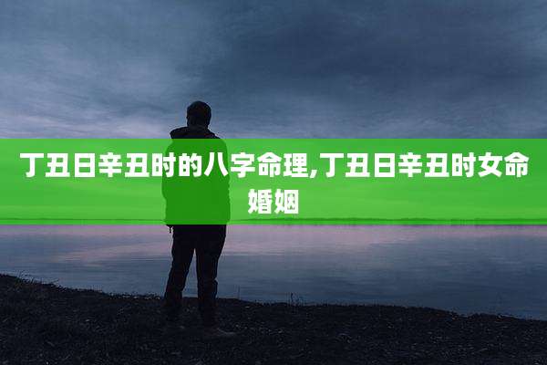 丁丑日辛丑时的八字命理,丁丑日辛丑时女命婚姻