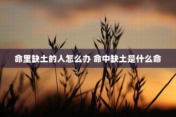 命里缺土的人怎么办 命中缺土是什么命
