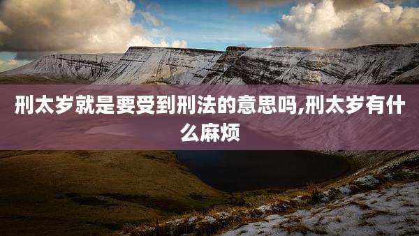 刑太岁就是要受到刑法的意思吗,刑太岁有什么麻烦