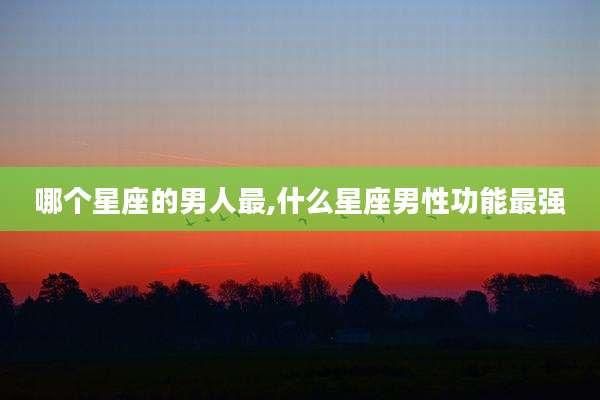 哪个星座的男人最,什么星座男性功能最强