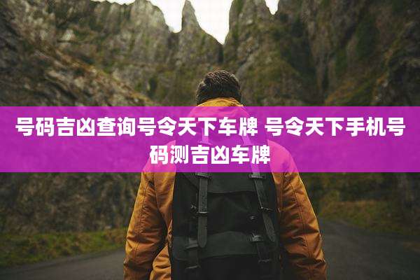 号码吉凶查询号令天下车牌 号令天下手机号码测吉凶车牌