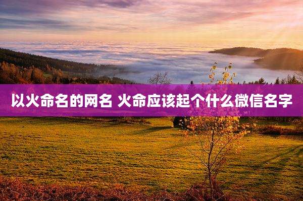 以火命名的网名 火命应该起个什么微信名字