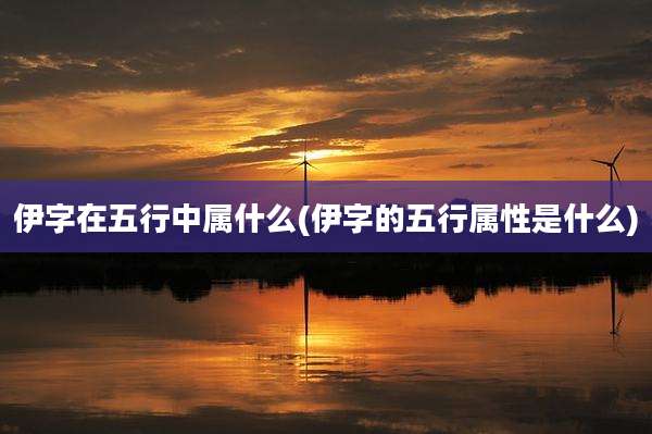 伊字在五行中属什么(伊字的五行属性是什么)
