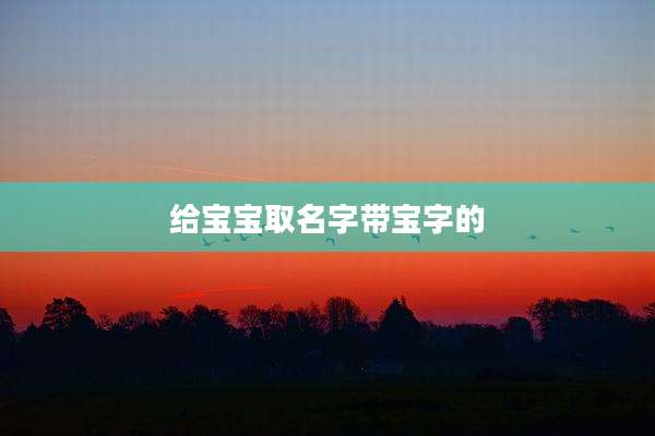 给宝宝取名字带宝字的