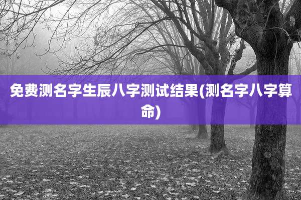 免费测名字生辰八字测试结果(测名字八字算命)
