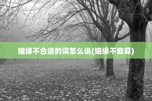 姻缘不合适的词怎么说(姻缘不能算)