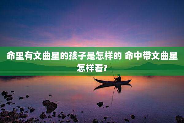 命里有文曲星的孩子是怎样的 命中带文曲星怎样看?