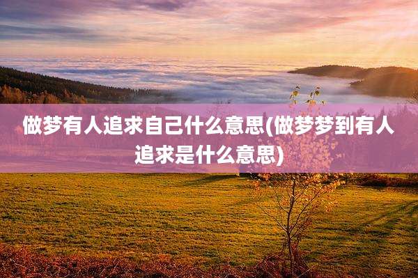 做梦有人追求自己什么意思(做梦梦到有人追求是什么意思)