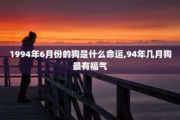 1994年6月份的狗是什么命运,94年几月狗最有福气