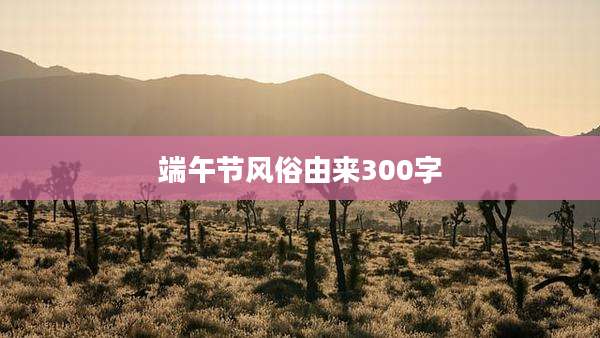 端午节风俗由来300字