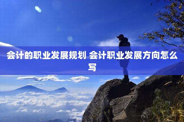 会计的职业发展规划 会计职业发展方向怎么写