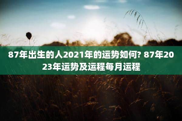 87年出生的人2021年的运势如何? 87年2023年运势及运程每月运程