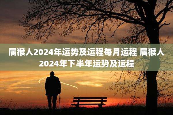 属猴人2024年运势及运程每月运程 属猴人2024年下半年运势及运程