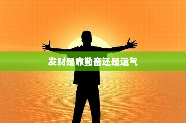 发财是靠勤奋还是运气