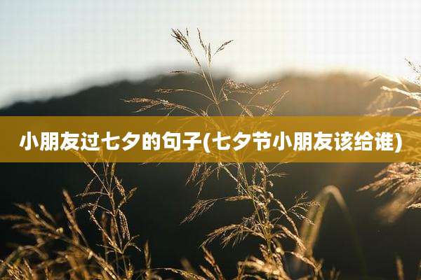 小朋友过七夕的句子(七夕节小朋友该给谁)