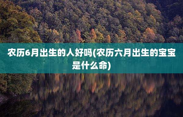 农历6月出生的人好吗(农历六月出生的宝宝是什么命)