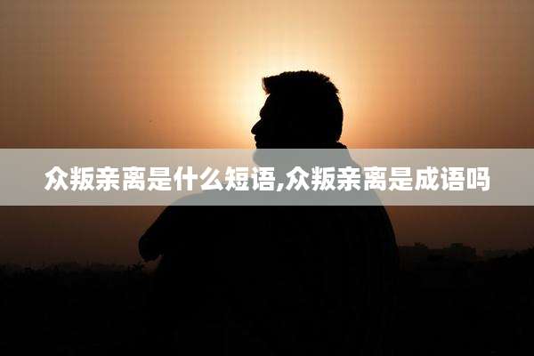 众叛亲离是什么短语,众叛亲离是成语吗