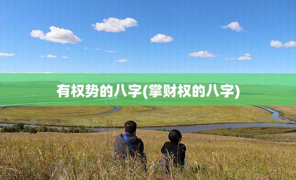 有权势的八字(掌财权的八字)