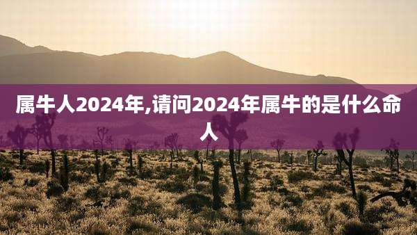 属牛人2024年,请问2024年属牛的是什么命人